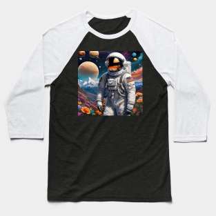 Trippy Astronaut Dreamscape – Cosmic Odyssey 4 Baseball T-Shirt